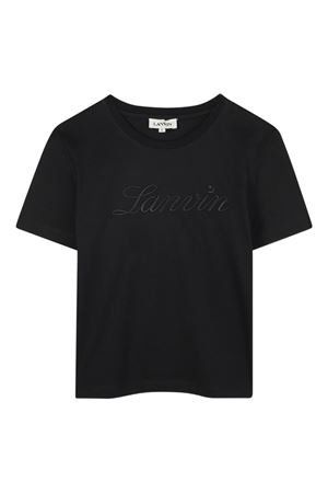 black cotton tshirt LANVIN KIDS | N3025109B